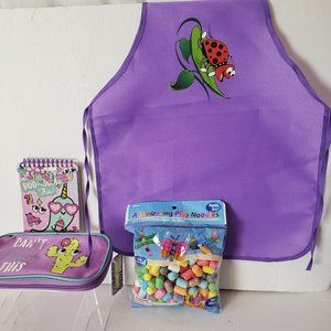 Kids Activity Apron Play Stickers Bag NWT